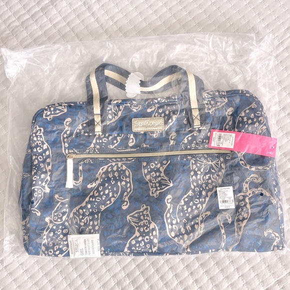 Lilly Pulitzer Beale Weekender Bag in Low Tide Navy Easy To Spot NWT - Picture 8 of 9